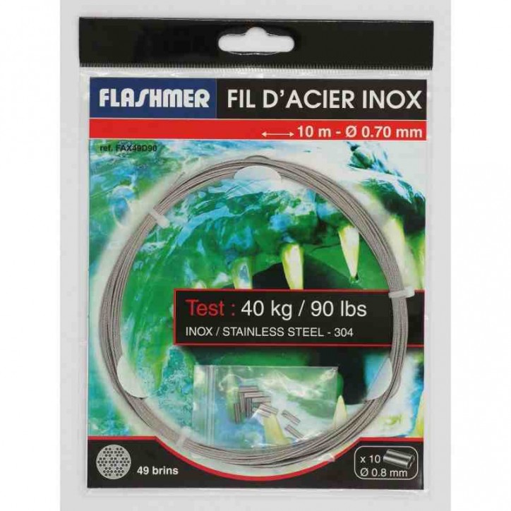 FLASHMER. Fil d'Acier 49 Brins 3 Bobines de 10 Mètres en 80 Centièmes *** En Promotion ***