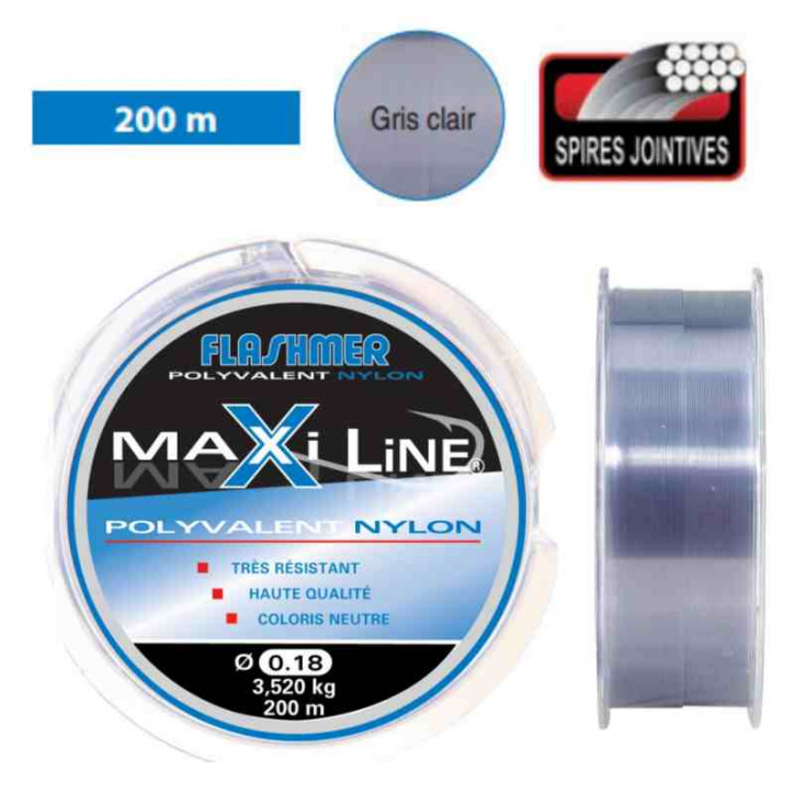 FLASHMER. Nylon MAXILINE en Bobine de 200 Mètres en 40 Centièmes *** En Promotion ***